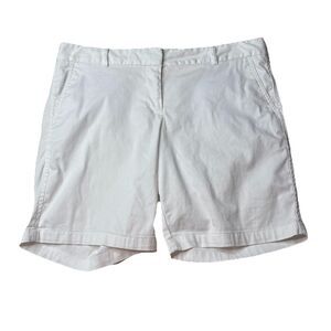 Land' N Sea Shorts White Everyday Chino Stretch 9" Rise Midi Womens Size 14